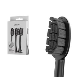 Zahnheld Bürstenkopf Basic Soft schwarz (3 Stück) - für sensibles Zahnfleisch & Zähne