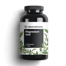 natural elements Magnesium – 365 Kapseln (Jahresvorrat) – 667mg, 400mg elementares Magnesium/Kapsel