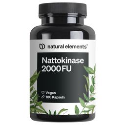 natural elements Nattokinase – 180 hochdosierte Kapseln je 100mg (20.000 FU/g) – ohne Gentechnik