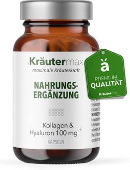 Kräutermax Kollagen und Hyaluron 100 mg plus Kapseln