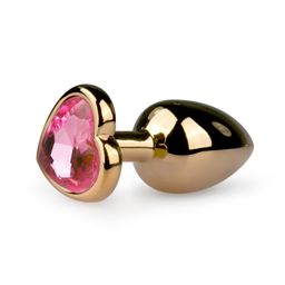 Easytoys - Analplug aus Metall Gold mit Herz Zierstein - mittel