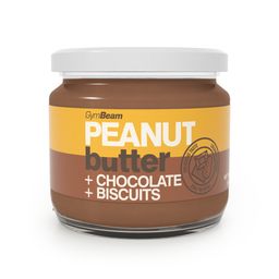 Erdnussbutter mit Schokolade und Biscuits cremiger Brotaufstrich