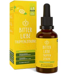 BitterLiebe - Tropfen Zitrone Alkoholfrei - Bitterstoffe Tropfen mit Zink - vegan
