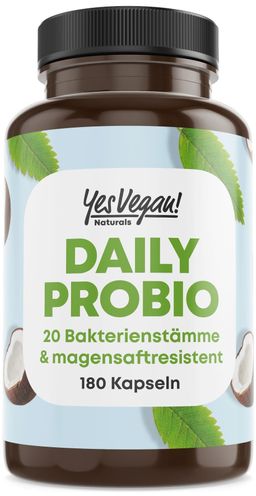 Daily Probio 180 Kapseln – magensaftresistent mit 20 lebenden Bakterienstämmen & Ballaststoffen