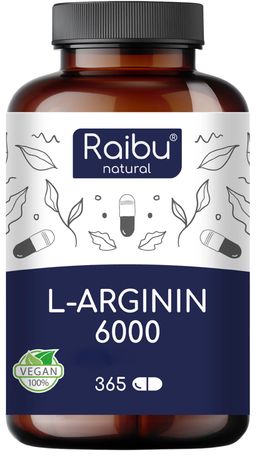 L-Arginin Kapseln, Hochdosiert, 365 St, Laborgeprüft in Deutschland - RAIBU