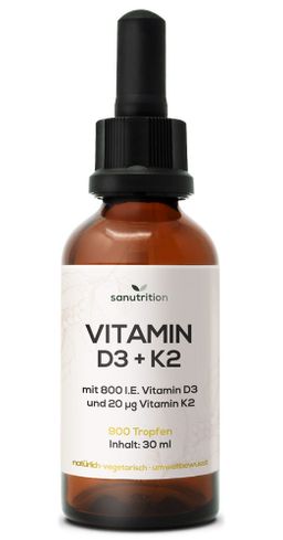 Sanutrition® - Vitamin D3 + K2 Tropfen