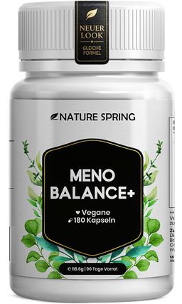 Wechseljahre Kapseln - Meno Balance mit Yams, Rotklee, Baldrian und Eisen- Nature spring