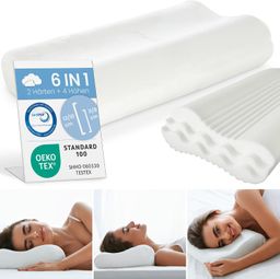 ELONEO Nackenstützkissen 60x35cm, waschbarer Aloe Vera Bezug, Hausstauballergiker geeignet