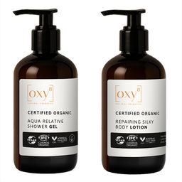 OXY8 Naturkosmetik KÖRPERPFLEGE SET – Duschgel & Body Lotion für straffe, zarte Haut