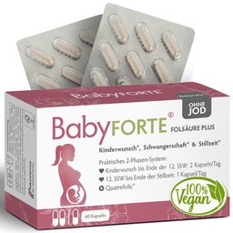 BabyFORTE Folsäure Plus OHNE JOD | vegan |  Vitamine ab Kinderwunsch bis Stillzeit