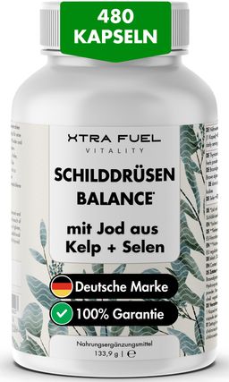 XTRA FUEL Schilddrüsen Balance - Jod (Kelp) Selen Komplex - Schilddrüse Kapseln