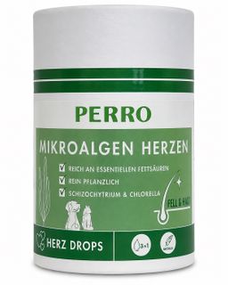PERRO Mikroalgen Herzen - vegetarischer Snack für Hunde & Katzen