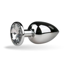Easytoys - Analplug Silber aus Metall mit Zierstein - groß