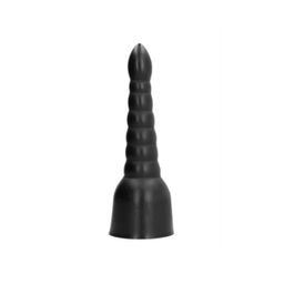 All Black - Großer dunkler Dildo mit Stufenform