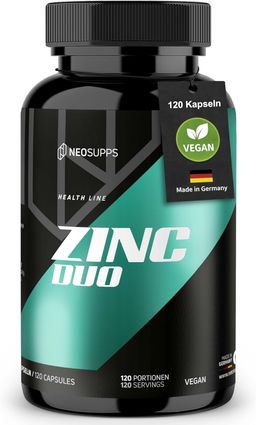 Neosupps Zinc Duo, hochdosiertes Zink Citrat & Bisglycinat
