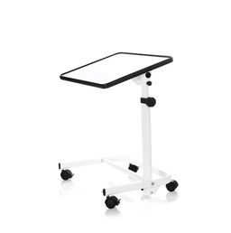 REHAFORUM MEDICAL Betttisch, Weiß höhenverstellbar mit 4 Räder und Feststellbremse