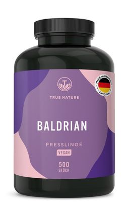 Baldrian hochdosiert 1000mg - Baldrian Tabletten Vegan - 250 Tage Vorrat - TRUE NATURE®