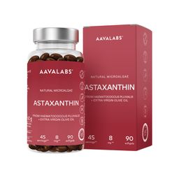 Aavalabs Astaxanthin 8 mg | Antioxidans aus Mikroalge | Mit Olivenöl