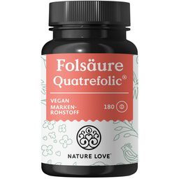 NATURE LOVE® Folsäure Quatrefolic® – 180 Tabletten – 400 μg pro Tablette
