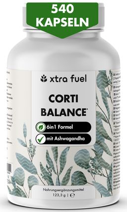 XTRA FUEL Corti Balance - Cortisol Komplex - Ashwagandha (7 % Withanolide), Rhodiola & Vitamin B6