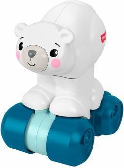 Mattel Fisher-Price Eisbär zum Hinterherkrabbeln, Aktivitätskrabbelspielzeug für Babys mit sensor