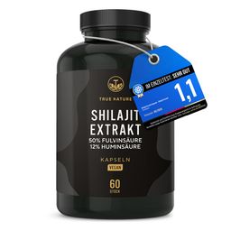 Testsieger Shilajit Kapseln 2000mg aus dem Himalaya, 50% Fulvinsäure & 12% Huminsäure - TRUE NATURE®