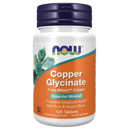 Now Foods Kupferglycinat 3 mg 120 Tabletten