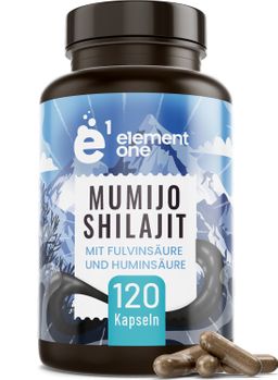 SHILAJIT Mumijo 500mg 10:1 | Fulvinsäure Kapseln vegan 120 St Element One