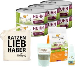 I love my cat Sparset für Birma-Katze Trockenfutter und Nassfutter mit Huhn NEM und Pflege
