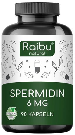 Spermidin Kapseln, 6 mg Spermidin pro Kapsel, Aus Weizenkeimextrakt - RAIBU