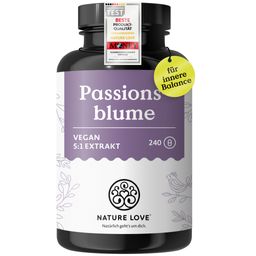 NATURE LOVE® Passionsblume Extrakt – 240 Kapseln – 750mg Extrakt 5:1 (entspricht 3750mg)/ Tagesdosis
