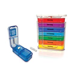 IEA Medical Medikamentenbox und Tablettenteiler Set