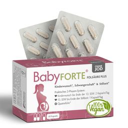 BabyFORTE Folsäure Plus OHNE JOD | vegan |  Vitamine ab Kinderwunsch bis Stillzeit