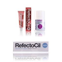 Refectocil Wimpernfarbe rot 4.1 & Refectocil Oxidant Creme 3% & Refectocil Wimpernblättchen Set