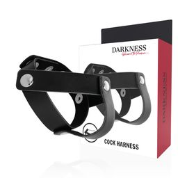 Darkness - Penis- und Hodenring – Verstellbarer Lederring