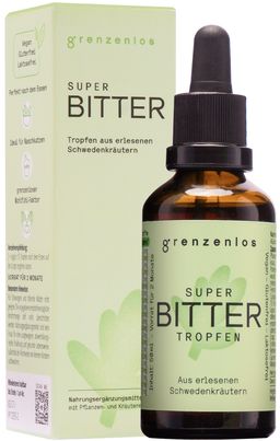 grenzenlos® SUPER BITTER 21-in-1 Schwedenkräuter Komplex | Bitterstoffe Bittertropfen | OHNE Zucker