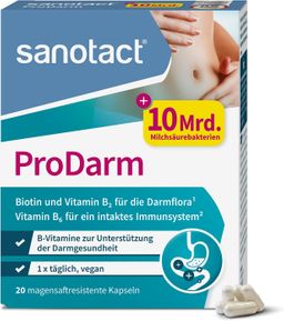 sanotact ProDarm • 10 Mrd. Milchsäurekulturen + 3 Bakterienstämme zur Darmsanierung/kur