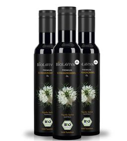 BIOLAVIVA Premium BIO-Schwarzkümmelöl | vegan | kaltgepresst | ungefiltert | laborgeprüft