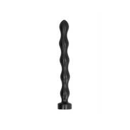 All Black - Langer dunkler Anal-Dildo mit stufenförmigem Design