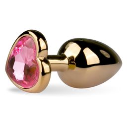 Easytoys - Analplug aus Metall Gold mit Herz Zierstein - mittel