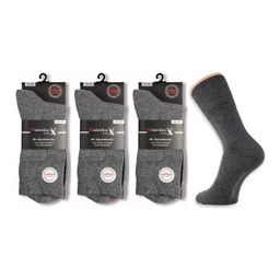 3Paar Herren Diabetiker Socken o. Gummi k. Naht "sehr venenfreundlich" Baumwolle grau Gr.35-38