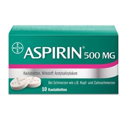 Aspirin® Kautabletten zur Direkteinnahme bei Schmerzen wie z. B. Kopf- und Zahnschmerzen