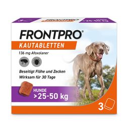 FRONTPRO® Kautablette für Hunde (>25-50kg) - Jetzt 10% Rabatt sichern mit Gutscheincode „EinfacherSchutz“