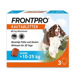 FRONTPRO® Kautablette für Hunde (>10-25kg) - Jetzt 10% Rabatt sichern mit Gutscheincode „EinfacherSchutz“