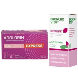 BRONCHOSTOP® Hustensaft + ADOLORIN® IBUFORTE EXPRESS