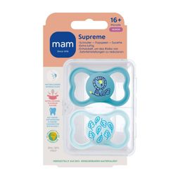 MAM Supreme Fopspeen Silikon Blau 16m+