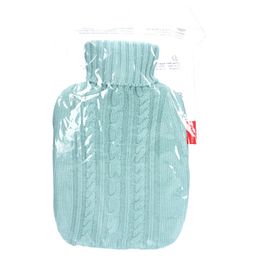 HUGO FROSCH Wärmflasche Klassik 1,8l Strickbezug pastell-blau