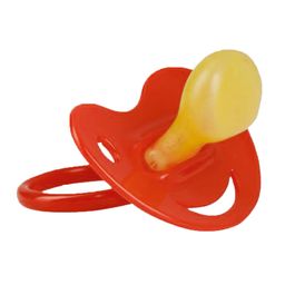 Baby-Frank® Beruhigungssauger Kieferorthopädisch Latex 6-18 Monate rot/gelb