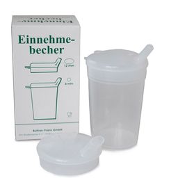 FRANK® Einnehmebecher Kunststoff mit austauschbaren Trinkdeckel 4 mm / 12 mm