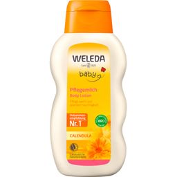 Weleda Baby Pflegemilch Calendula - reichhaltige, feuchtigkeitsspendende Körperlotion für Babyhaut